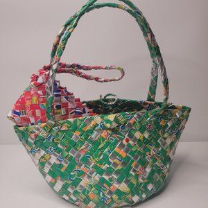 Woven Drink Pouch purse & zip pouch